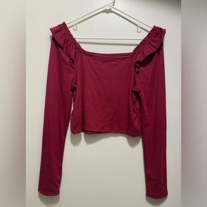 Pink/Maroon Long-sleeved shirt